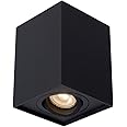 UKEW Modern Surface Mounted Ceiling Spotlights - Square Flush Mount Matt Black GU10 LED Tiltable Downlight for Restaurants Wall Exhibition Retail Shop
