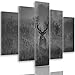 Produktbild Feeby. Leinwandbild - 5 Teile - Bilder, Wand Bild, Wandbilder, Kunstdruck XXL, 5-Teilig, Typ A, 200x100 cm, Hirsch, Natur, Schwarz-Weiß