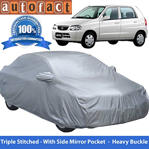 Autofact Premium Silver Matty Triple Stitched Car Body Cover with Mirror Pocket for Maruti Alto Old Model (2000 to 2014) RS.799 (60.00% Off) - Amazon