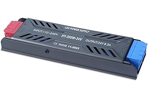 SUCIKORIO Trasformatore LED 24V 200W Ultra Sottile Alimentatore LED Driver AC 220V a DC 24Volt 200W 8,3A Trasformatori Adattatore LEDs a Tensione Costante Senza Sfarfallio per Striscia LEDs Lampade