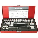 Silverline 868524 - Juego de llaves de vaso métricas 3/8', 20 pzas
