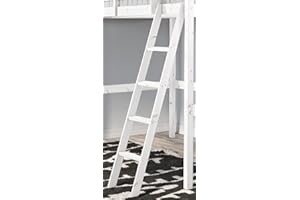 STRICTLY BEDS AND BUNKS LTD Strictly Beds and Bunks Pine Bunkbed Ladder - Replacement Bunk Bed Slanted Ladder Solid Pine, Natural, White, Black or Grey (White)