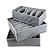 Price comparison product image NO:1 Set of 3pcs (24-Cell, 7-Cell, 6-Cell) Underwear Socks Ties Bra Drawer Organizer Storage Box,Bamboo Charcoal Abosrbs Moisture and Smell