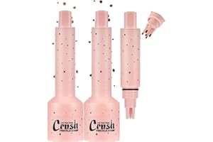 BELIKY GIRL Tampon pour fausses taches de rousseur, tampon pour taches de rousseur à cinq points et stylo pour taches de rousseur à micro-poudre liquide, maquillage réaliste de taches de rousseur(Léger&Moyen)