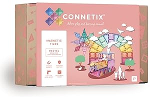 Connetix Tiles - Set da 202 pezzi, con grandi esagoni e quadrati, piastrelle geometriche regolari, porte e finestre, recinzioni e 2 auto con ruote in gomma