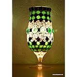 Handgefertigtes Windlicht grün schwarz spiegel Aus ALT mach NEU