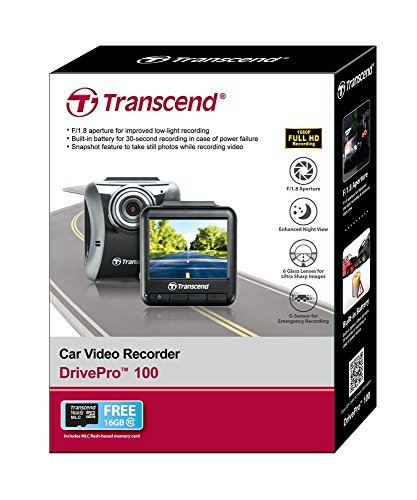 Transcend DrivePro 100 16GB Car Video Recorder with Adhesive Mount