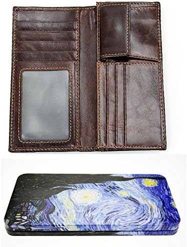 Set of One RFID Blocking Leather All-in-one Wallet And One Tin Case ,Acecle Slim,Simple And Compact Design,Gift Packaged