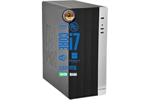 VOKOT Pc Fisso i7 intel core Cpu fino a 4.00ghz, 16gb Ram, Ssd M.2 da 1TB, Wifi Incluso, Windows 11 Pro, Office 2019, Computer PC Desktop completo per ufficio,casa pronto all'uso