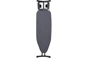 Duwee Deska do Prasowania z żaroodpornym Pokrowcem, średnia Deska do Prasowania, Regulowana Wysokość, Składane Nóżki, 33 x 96 cm, Czarna