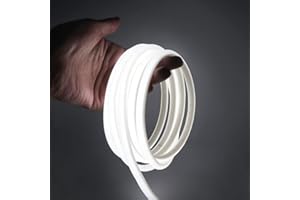 GQL Flexible COB Neon Light Strip, 220V LED Strip 288 LEDs/m, Cut to 50cm, IP65 Waterproof Modified Silica Gel Rope Light with UK Plug Power Supply (2m, Cold White)