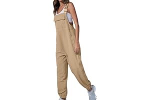 SYDUZAX Work Overalls for Women Loose Fit Adjustable Straps Cargo Jumpsuit Work Utility & Safety Dungarees & Coveralls Ladies Casual Bib Rompers with Zippered Pockets Hiking Playsuits Suspender Long Trousers