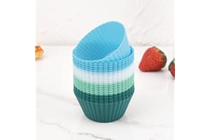 Guowall Tazza da forno per muffin, Silicone Tazze di Cottura Riutilizzabile, Stampo da dessert per muffin e cupcake (4 colori, 24 unità)