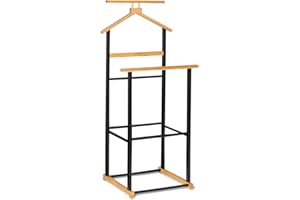 IDMarket - Valet de chambre TOM effet bois et métal