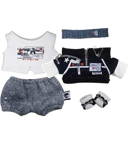 Niannyyhouse – Tenue Pour Poupée Peluche 20 Cm : Sweat, Pantalon à Poche Et Chaussures Cuir – Set 3 Pièces (A-1)