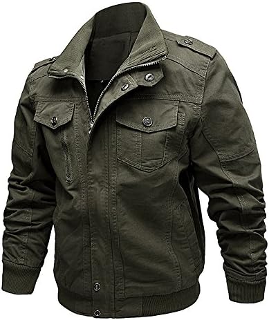 Xinga Men's Casual Outdoor Autumn Spring Cotton Jacket Bomber Jacket Pilot Jacket Coat Outerwear