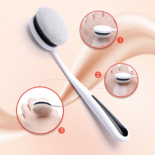 Make Up Pinsel Set MYCARBON Zahnbürste Pinselset Vegan Oval Brush wie Echthaarpinsel Sparsam Auftragen Schminkpinsel Kosmetikpinsel für Profi Cosmetics Concealer Puderpinsel Foundation - 6