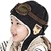Teensery Baby Toddler Kids Winter Warm Pilot Aviator Cap Fleece Earmuffs Beanie Hat (black)