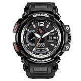 SW Watches SMAEL Herrenuhren Digitaluhr Waterproof Sport Armbanduhren Stoppuhr Führte Armbanduhr,A