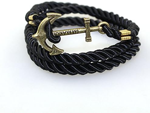 QHDZ Vintage Anchor Bracelets Multi-layer Woven Bracelet