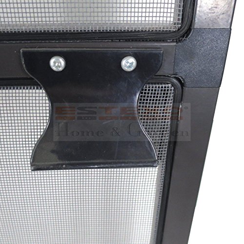 Fliegengitter Tür Größe und Farbe wählbar – Insektenschutz Alurahmen Fliegenschutz Mückenschutz weiß braun (120 x 240 cm, Weiß) - 5