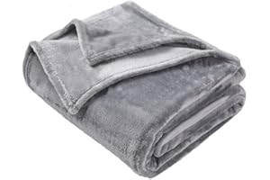 GonZalo GraCia. Silver Blankets and Throws 400 GSM Reversible Silver Grey Throw For Sofa Breathable, Cuddly, Fluffy & Warm Soft Blanket 150x200cm (Silver, Double)