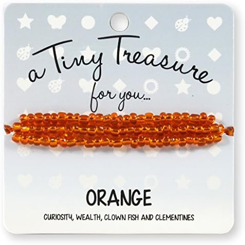 Deep Rich Orange Tiny Glass Beads Coloured Tiny Treasure Gift Birthstone Bracelet Curiosity, Wealth, Clown Fish and Clementines