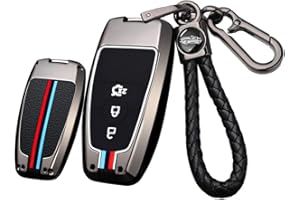 ontto Coque de clé de Voiture en métal - Convient pour Ford Fusion Mustang Explorer F150 F250 F350 EcoSport Edge S-Max Ranger Lincoln Mondeo - 3 Boutons B - Noir