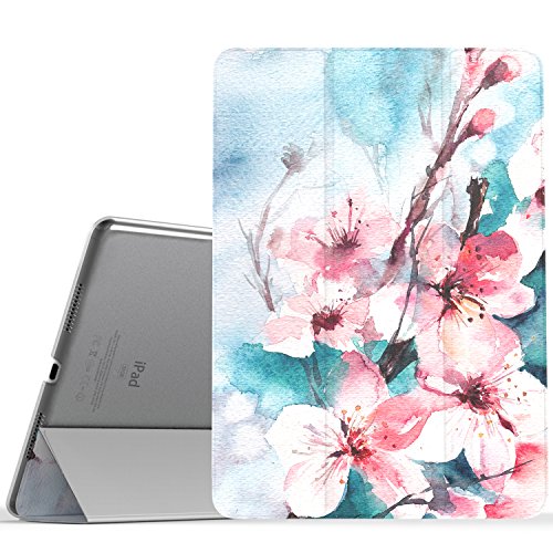 MoKo Hülle für iPad Pro 9.7 - PU Leder Tasche Schutzhülle Schale Smart Case mit Translucent Rücken Deckel, mit Auto Schlaf / Wach Funktion und Stanfunktion für Apple iPad Pro 9.7" Tablet, Pfirsichblüte