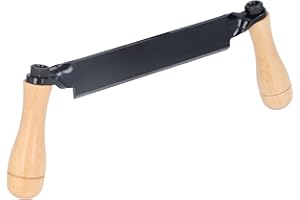 Oreq Draw Knife, Tungsten Steel Straight Draw Shave Tool Knife, Bark Peeler Durable Shaving Knife Woodworking Debarking Hand Tool for Fence Post, Logs(10in)