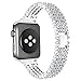Price comparison product image For Apple Watch,Diadia Watch Band Luxury Alloy Chain Strap Replacement Band With Adjustable Crystal Link Bracelet For Apple Watch Series 1/2/3 (Silver, 38)