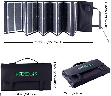 KINGSOLAR Solar Charger New Arrival 80W Luminous Portable Solar Panel with 2-port Ouput for iPhone Sumsung HTC Phones Lenovo HP Dell Acer Laptops etc.