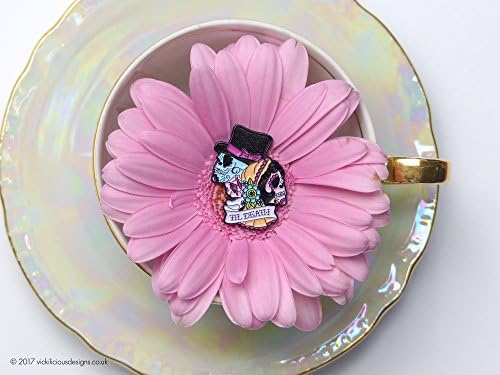 Til death skeleton bride and groom sugar skull soft enamel pin
