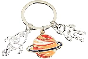 NUOBESTY Astronaute Porte-Clé Pendentif Fusée Espace Pendentif Porte-Clés Porte-Clés Sac à Main Sac Charme Espace Amoureux Cadeaux