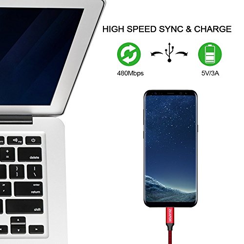 C  ble USB Type C  ZKAPOR  1M 2M 3M  USB C Haute Vitesse Synchro et Charge Cordon de Donn  es Chargeur Nylon USB C C  ble de Chargement pour Samsung S