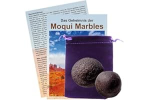 Naturheilmittel Heilsteine Methusalem GmbH Neu-Ulm Moqui Marbles LEBENDE Steine mit Echtheitszertifikat [Paar ca. 3,5-4cm Ø] + Booklet + Stofftäschchen.