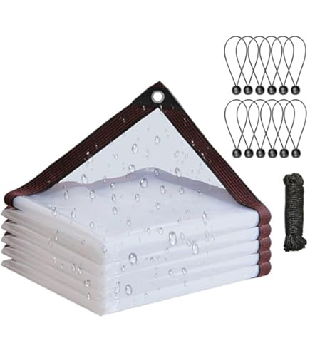 Telone Impermeabile Trasparente 3x5 M - Con Occhielli E Corda | Polietilene Per Esterno E Giardino - Foto 6