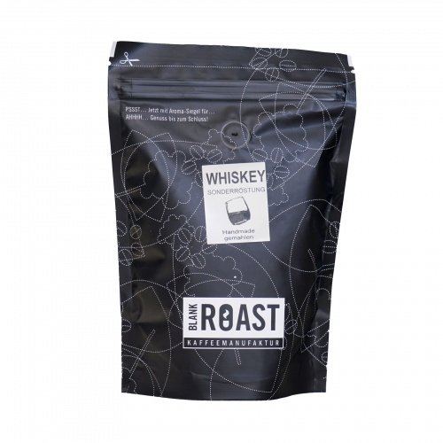 BLANK ROAST | Manufakturkaffee (Flavoured Kaffee) | WHISKEY im Jack Daniels Fass gereift | Kaffee | Cafe Creme | 250g Aromabeutel Geschmack als ganze Bohne