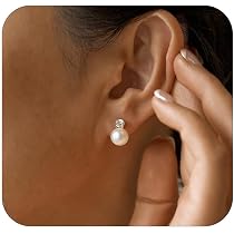 MicLee Orecchini In Argento 925 Con Perle Di Conchiglia - Eleganti E Ipoallergenici Per Donne E Ragazze