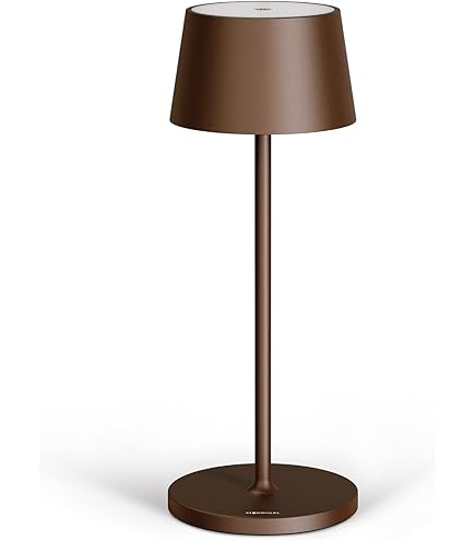 Zafferano Poldina Pro Mini Draadloze LED Tafellamp Oplaadbaar, Touch-Dimmer, Lange Levensdruu, met USB-Multi-Oplader (EU,VK,VS) H30cm Aluminium behuizing met glanzende galvanische afwerking - Goud