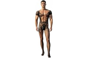 Bommi Fairy män sexigt fisknät undertröjor klippt ut bodysuit het man jumpsuit sissy kläder party klubb rave gay kläder