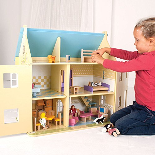 Bigjigs Toys Heritage Playset Sunflower Cottage - Wooden Doll House