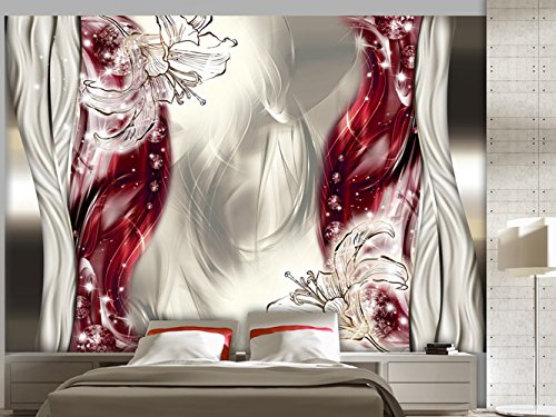 FOTOTAPETE 350×245 cm – VLIES TAPETE PREMIUM – PROFI QUALITÄT – 3 Farben zur Auswahl – Top moderne Wanddeko – Wandbilder XXL – Riesen Wandbild – Top Design Tapete – Neue exklusive Edition mit noch besser Druckauflösung – Deutsches Premium Vlies – Abstrakt Blumen a-A-0210-a-c - 2