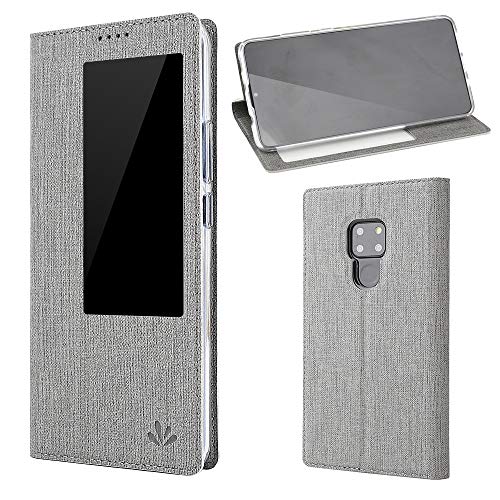 Meiya Huawei Mate 20 X Case,Premium Window View Automatic Sleep/Wake up Case Smart PU Leather Flip Cover Case Shell with Stand Function Strong Magnetic Closed For Huawei Mate 20 X (Grey)
