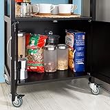 SoBuy® Servierwagen, Küchenwagen, Rollwagen mit Edelstahlarbeitsplatte,Getränkewagen fürs Büro,FKW22-SCH - 7