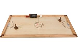 UBER GAMES Shuffle Puck Game | A Wooden Version Of Air Hockey | Extremely Fast | Board Measures 130cm x 70cm | Set Includes 2 Handles, 1 Acrylic Puck & 30gms Of Powder.