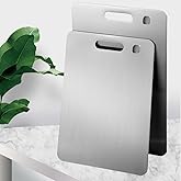 Steel Cutting Board Set of 2 304 Stainless Steel Hygienic and Durable Antibacterial 1.6 mm Cutting Board Suitable for Food Contact
