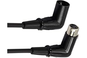Cavo XLR da uomo a femmina ad angolo retto LoongGate - Cavo microfono segnale DMX Premium per bilanciamento/Mixer/Amplificatore/Altoparlanti e altri dispositivi Pro (2m / 6.5ft)