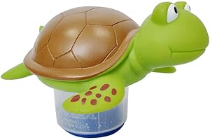 IZZDYNNO Pool Chemical Chlorine Dispenser Animal Floating Shape Cleaning Tablets Device for Hot Tubs Lazy Spa Swimming Pool(Turtle)