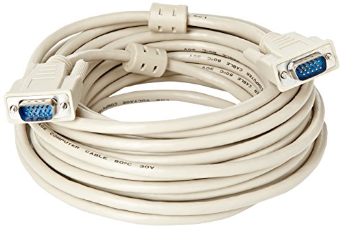 LogiLink VGA Monitor Kabel 10m HD DSUB 14-pin(männlich/männlich, 1-fache Abschirmung, Ferritkern) beige